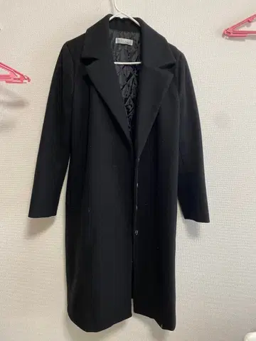 한국산 롱 코트 블랙 컬러