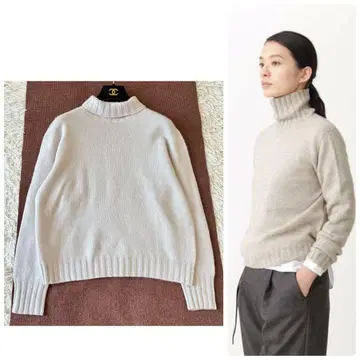 마가렛호웰 울 캐시미어 터틀넥 니트 라이트 그레이