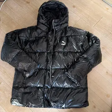 PUMA 블랙 다운 자켓 후드 부착 M 사이즈