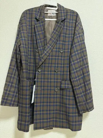 Discoat 체크w 브레스트 자켓