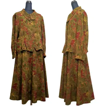 Vintage 구제 의류 올 패턴 원피스 쇼와 레트로 셋업