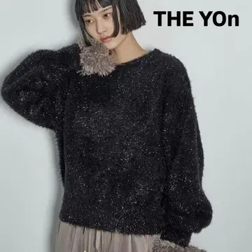 THE YOn 글리터 샤기 루즈핏 니트 풀오버 라메 니트