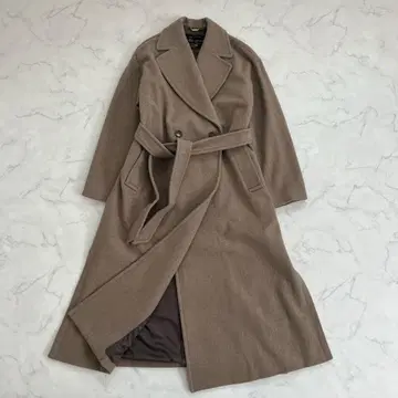 SLOBE IENA SUPER100 멜톤 빅 라펠 코트 롱 기장