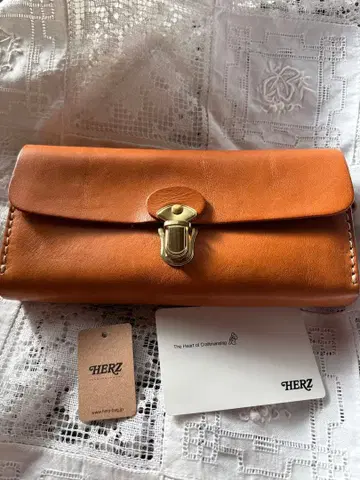 HERZ 아코디언 지갑 카멜 장지갑 천연 가죽