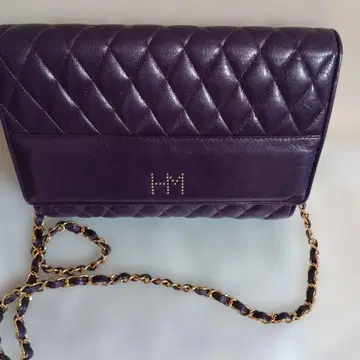 HM 퍼플 퀼팅 숄더백