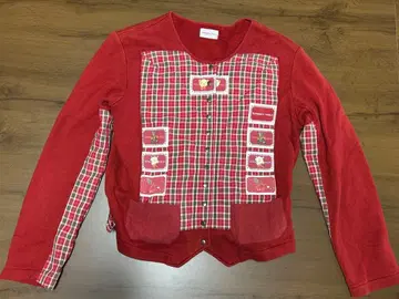 KANEKO ISAO 빨간색 체크 가디건