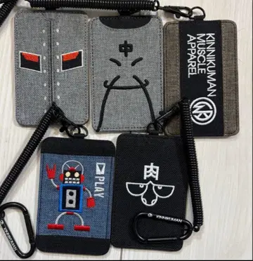 근육맨 패스 케이스 카라비너 포함 교통카드 지갑 5종 세트