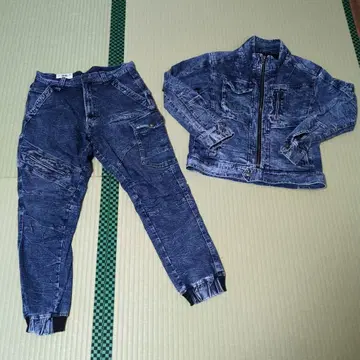 도라이치 스트레치 데님 셋업 상하의 세트 작업옷