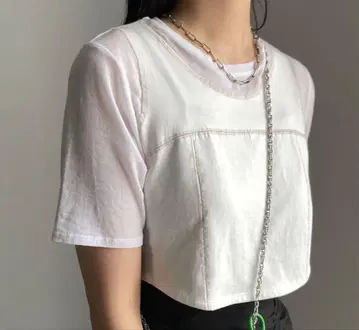 [ 새상품급 ] Ameri 아메리 DOCKING SHEER CUT TOP