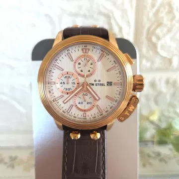 TW STEEL 크로노그래프 손목시계 골드/브라운
