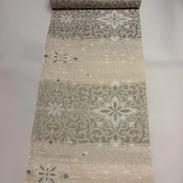 [ 새상품 ] 나고야 오비 미재단 아이보리 그레이지