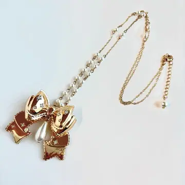 엑시즈팜 카와이 리본 목걸이 골드