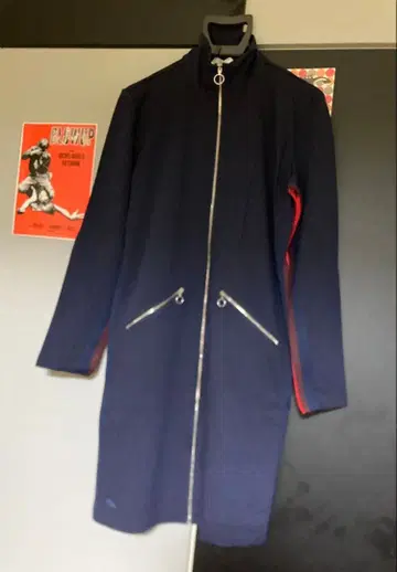 라코스테 네이비 롱 원피스 스트라이프