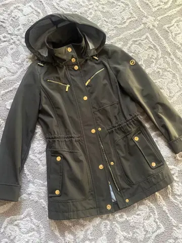 마이클코어스 마운틴 파카 후디 자켓 카키 로고