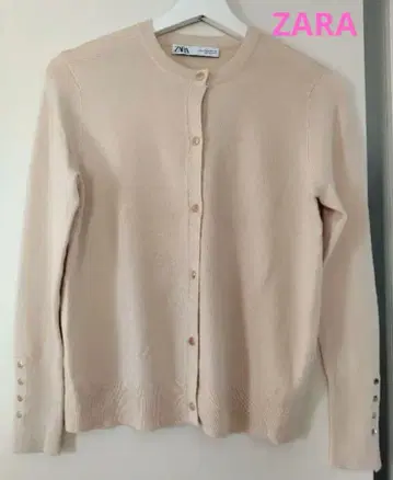 ZARA 베이지 가디건 긴팔 M 미사용