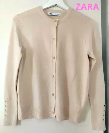 ZARA 베이지 가디건 긴팔 M 미사용