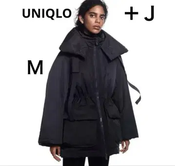 [ 완판템 ] 유니클로 +J 하이브리드 다운 숏코트 블랙 질 샌더 M