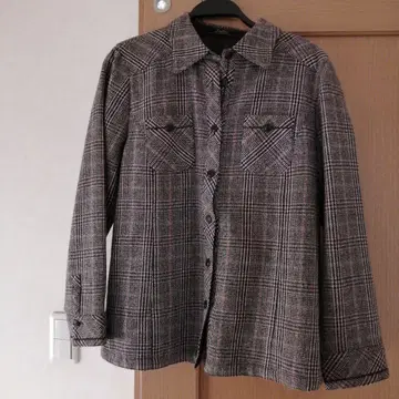 Leilian 레리안 체크 무늬 긴팔 셔츠 자켓