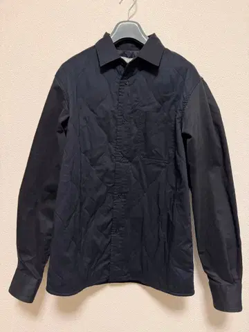 나노 유니버스 퀼팅 긴팔 셔츠 블랙 체크 무늬