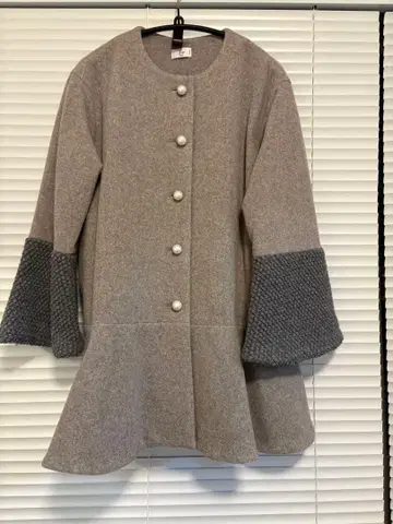 노카라 자켓 그레이 벨 슬리브