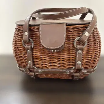 브라운 등 바스켓백