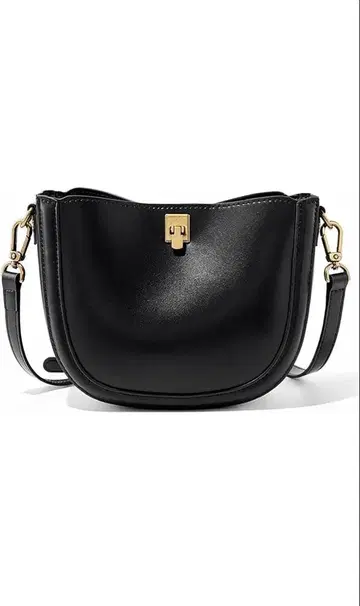 천연 가죽 숄더백 블랙