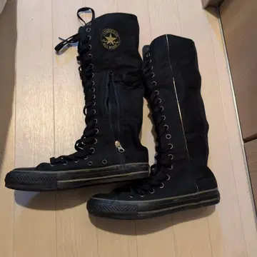 CONVERSE 블랙 롱 부츠 니하이 20홀 컨버스