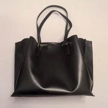 블랙 합성 피혁 토트백 대용량