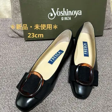 새상품 Yoshinoya FRESCA 블랙 발레 슈즈 23cm