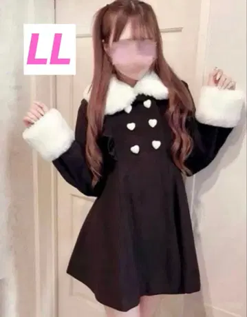 모에냐 하트 버튼 브릴 코트 블랙 시마무라 콜라보