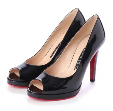 COMEX 하이힐 펌프스 24cm 블랙 에나멜