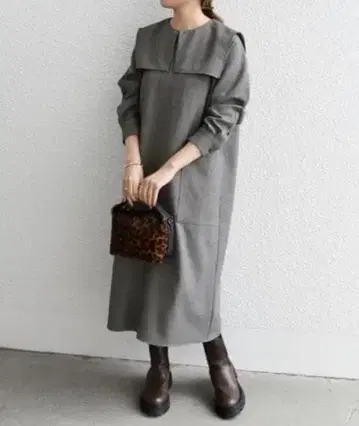 SHIPS any 워셔블 울라이크 세일러 카라 원피스