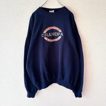 SANTEE 맨투맨 자수 유니크 아메카지 네이비