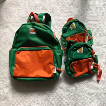 배송비 포함 미피 모자 백팩 그린과 오렌지 백팩