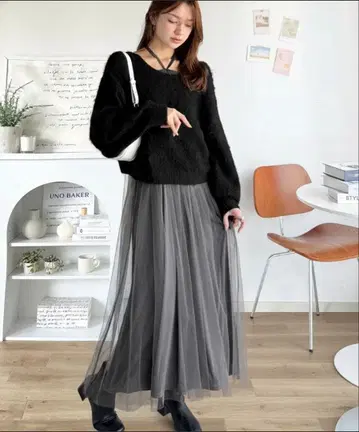 칭찬받는 원피스 멀티way 니트 x 튤 원피스 세트 (세트 아이템)