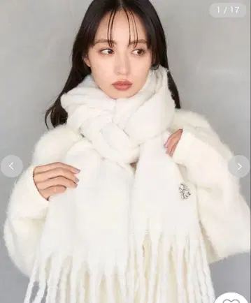 SNIDEL 브로치 포함 머플러