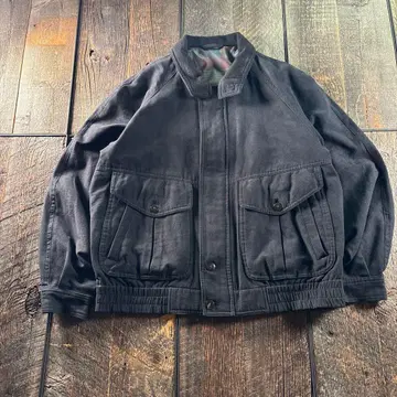 구제 의류 짧은 기장 봄버 자켓 벨로아 블랙 래글런 체크 안감 M 블랙