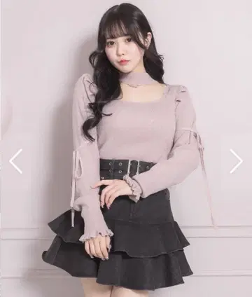 Pium 초커 목걸이 라메 니트