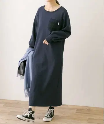 URBAN RESEARCH Sonny Label 긴팔 원피스 네이비