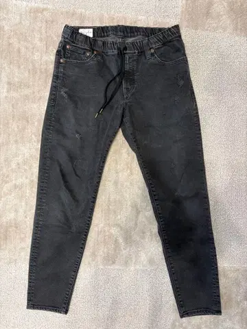 빅존 블랙 데미지 데님 팬츠