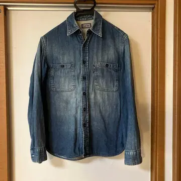 BLUE BLUE 더블 거즈 데님 셔츠 긴팔 사이즈 2