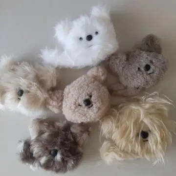 포근포근 동물형 브로치 봉제 인형 6개 세트