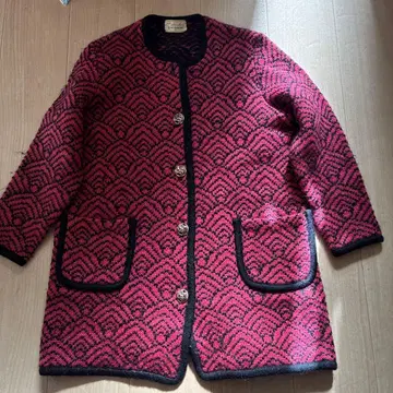 희귀 레트로 MITSUKOSHI 파도 무늬 가디건 자켓 M