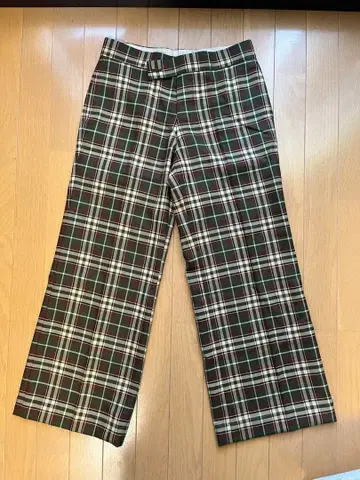 70s 80s Y지퍼 구제 빈티지 체크 무늬 테이퍼드 슬랙스