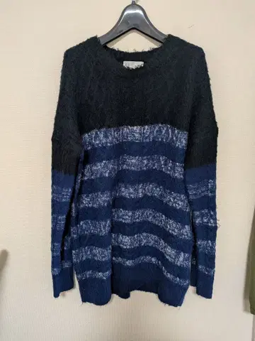 [HARE] 하레 니트 스웨터 보더 블루 FREE