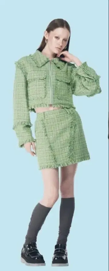 SLY 셋업 체크 스커트