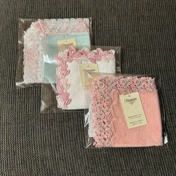 새상품 레어 긴자와 레이스 미니 타월 손수건 사쿠라 세트 1