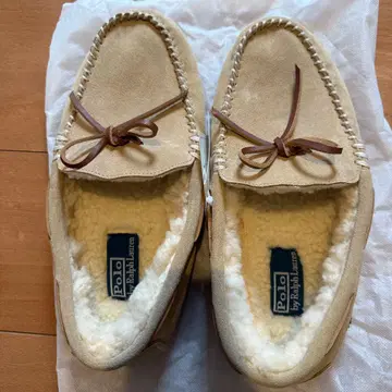 [ 택 포함 새상품 ] POLO 랄프 로렌 모카신 카멜 컬러 27cm