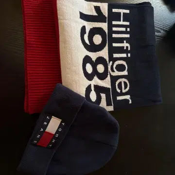 타미힐피거 머플러 & 타미힐피거 진 비니 세트