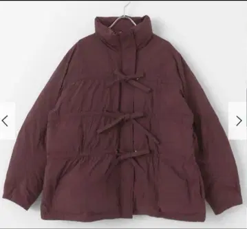 KBF 프론트 리본 패딩 자켓 브라운